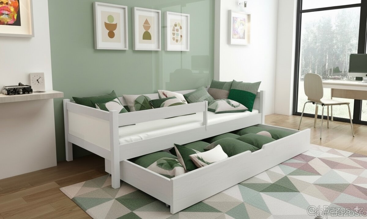 NOVÁ dětská postel BOROVICE + MATRACE + ŠUPLÍK