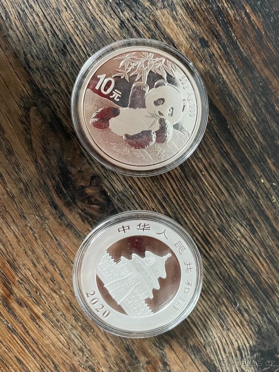 Panda 30g (2020) - 2x stříbrná mince
