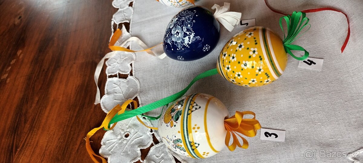Porcelánové kraslice velké 9 cm a Dozička ve stejném dekoru