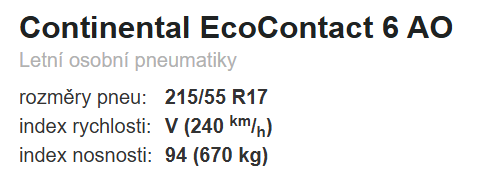 Letní pneu Continental EcoContact 6 AO