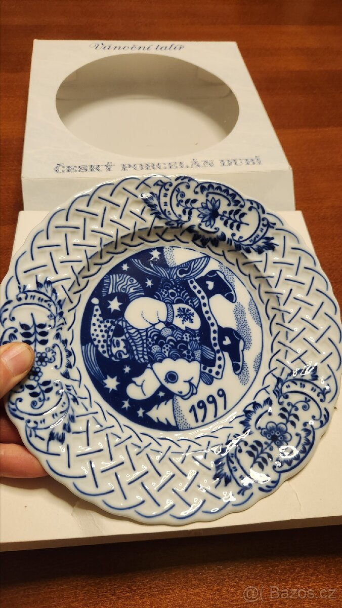 vánoční talíř 1999, porcelán z Dubí