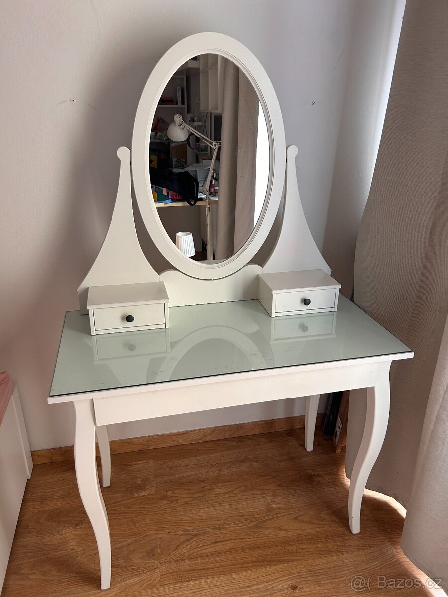 Toaletka se zrcadlem (bílá, IKea)