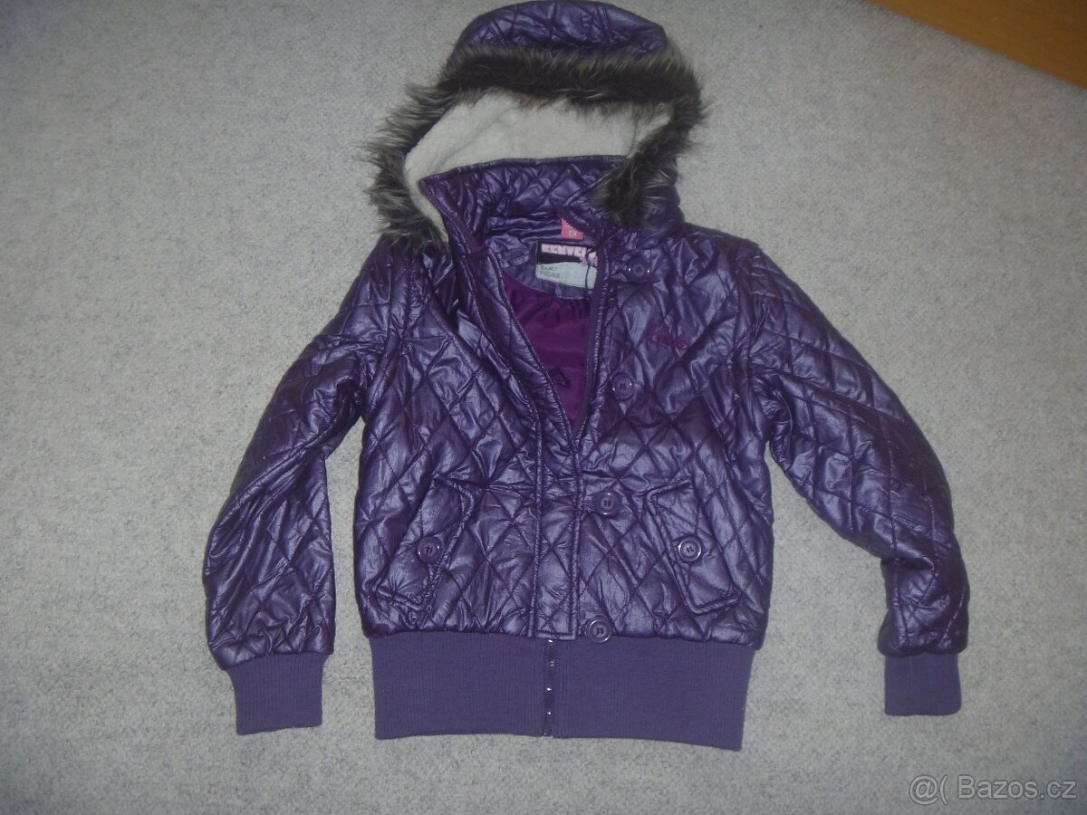 fialová zimní bunda zn. Kenvelo vel. 140-146