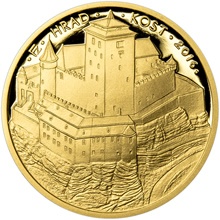 Zlatá 5000Kč mince ČNB Hrad Kost, 2016, proof