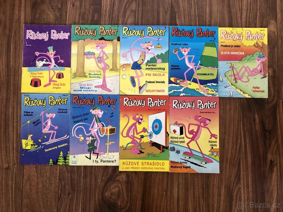komiks Růžový Panter č 1-9, rok 1991 Semic - Slovart