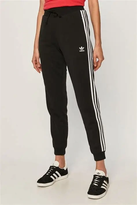 ADIDAS DÁMSKÉ STYLOVÉ BAVLNĚNÉ KRÁSNÉ TEPLÁKY 38 M(40_42)🤩