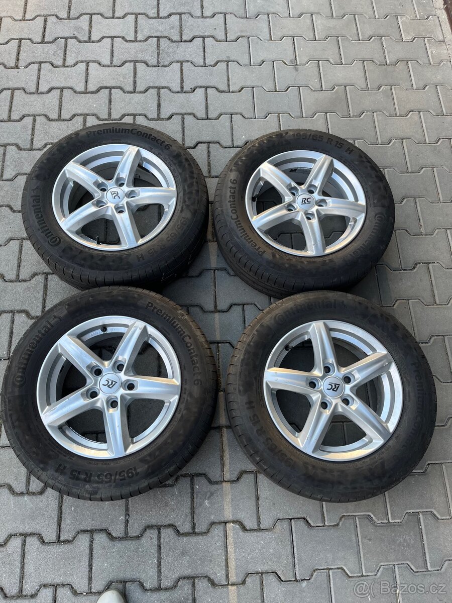 4x Alu kola s letními pneu Continental 195/65 R15