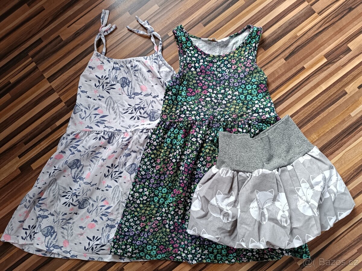 Set šatiček a sukně, vel.110/116
