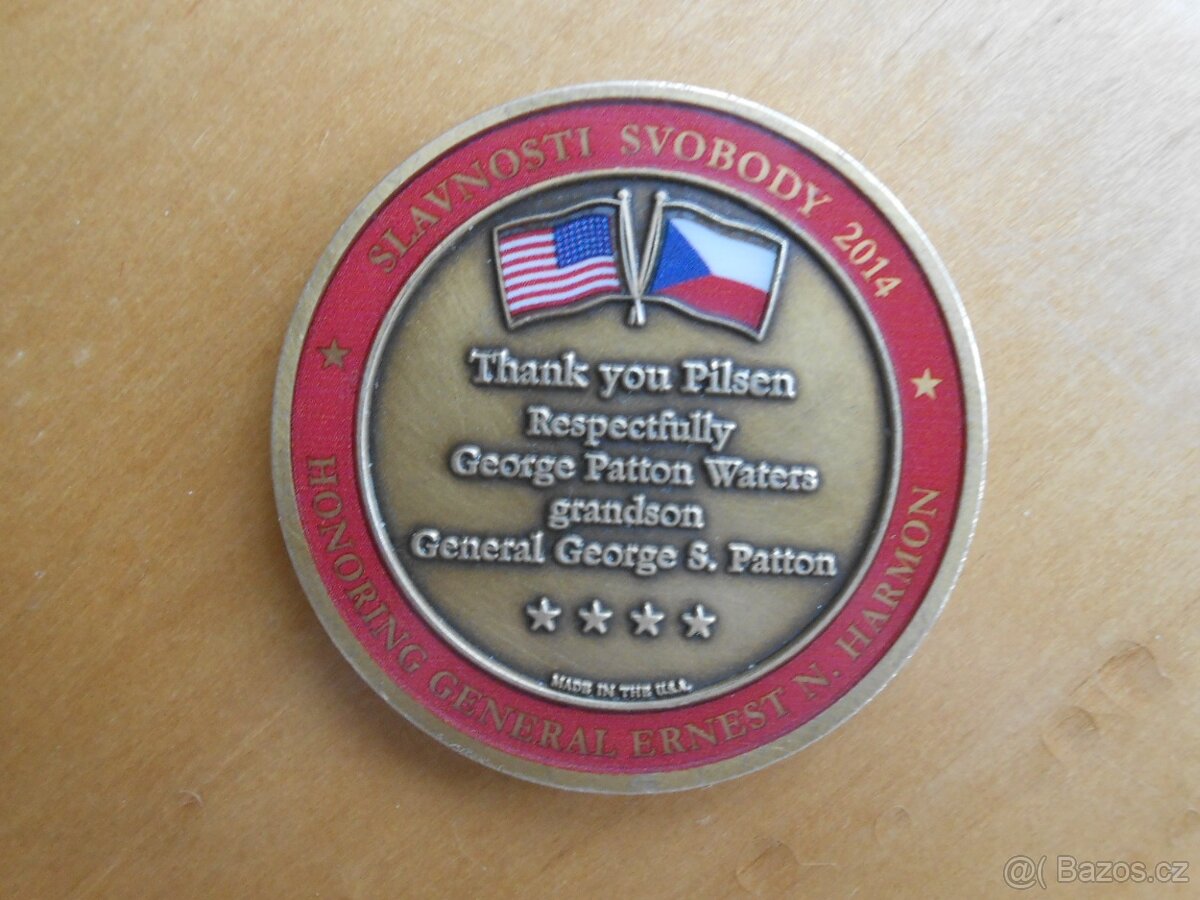 Pamětní medaile Slavnosti svobody PATTON 2014 pr.4,3cm