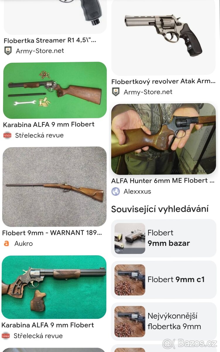 Koupím flobertky pušky revolvery pistole případně i perkusní