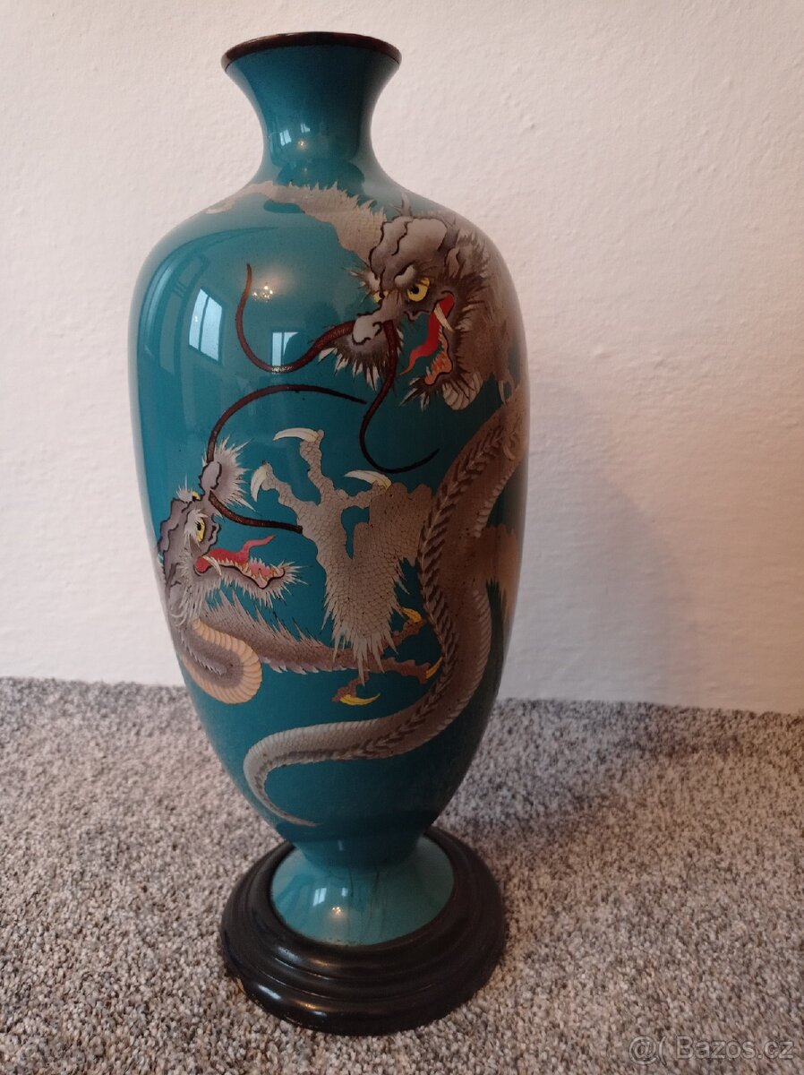 Japonská smaltovaná váza