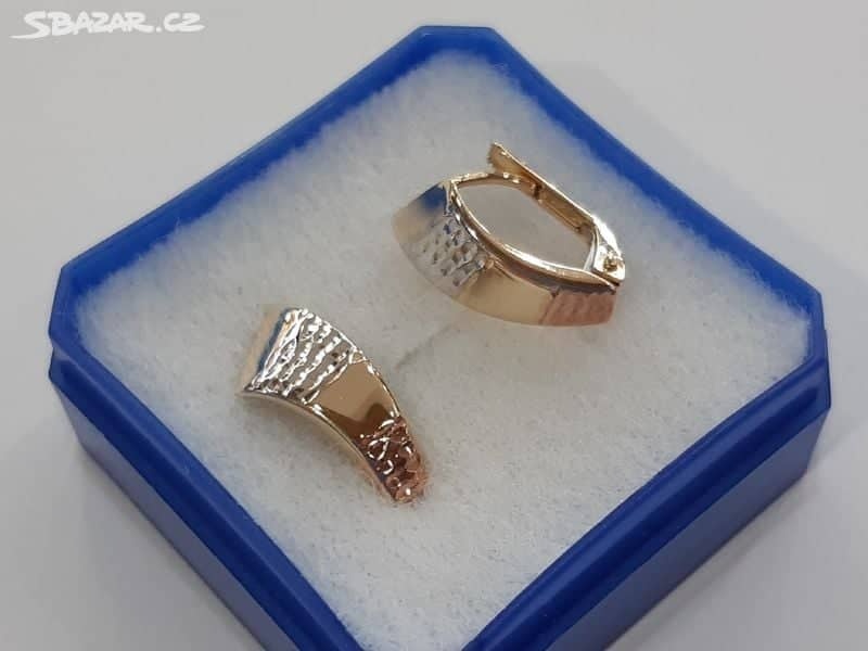 Zlaté naušnice dvoji zlato 585/1000 14 K