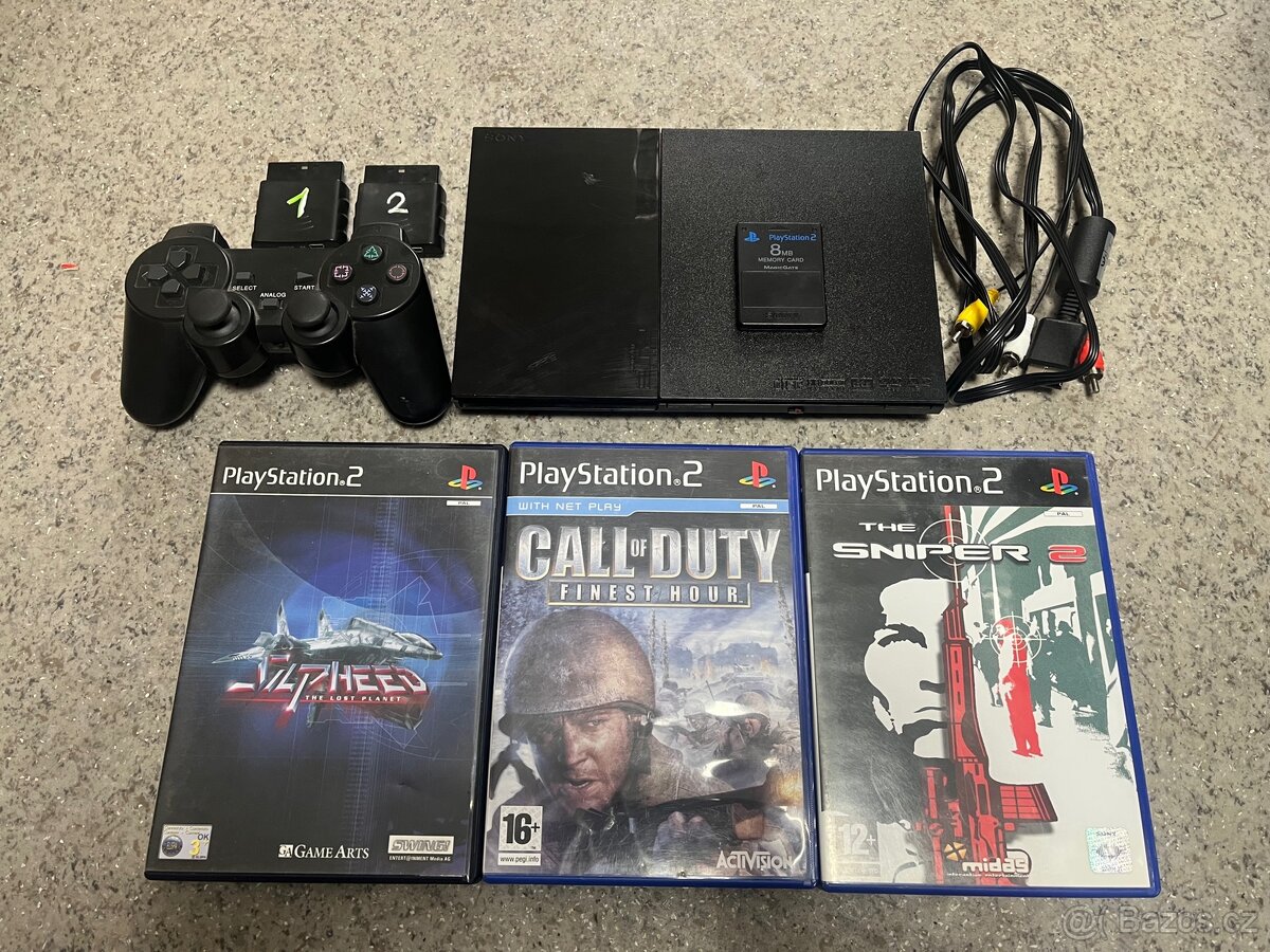 PLAYSTATION 2 + HRY + PŘISLUŠENSTVÍ