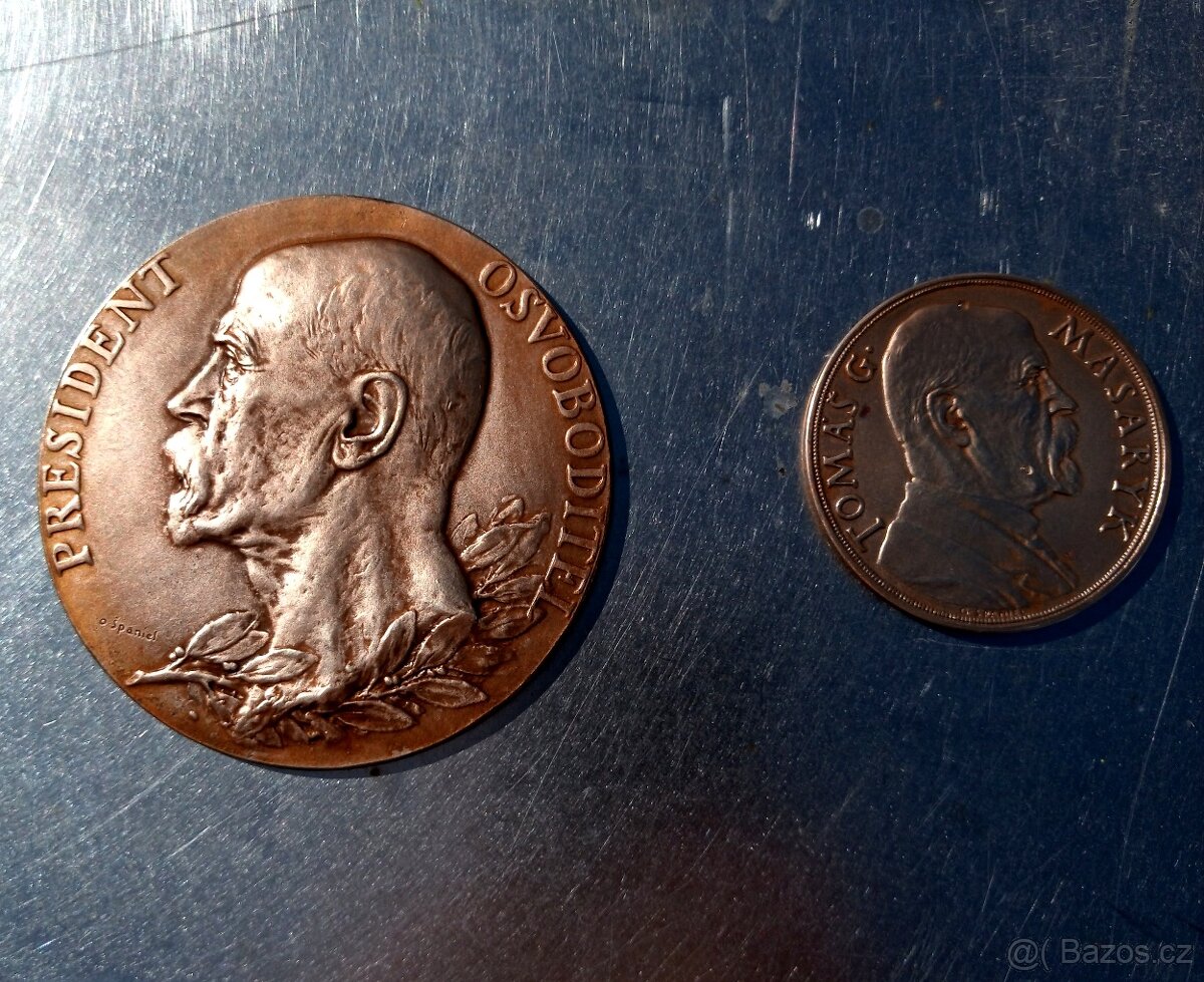 Medaile - T. G. Masaryk, bronz, velmi zachovale