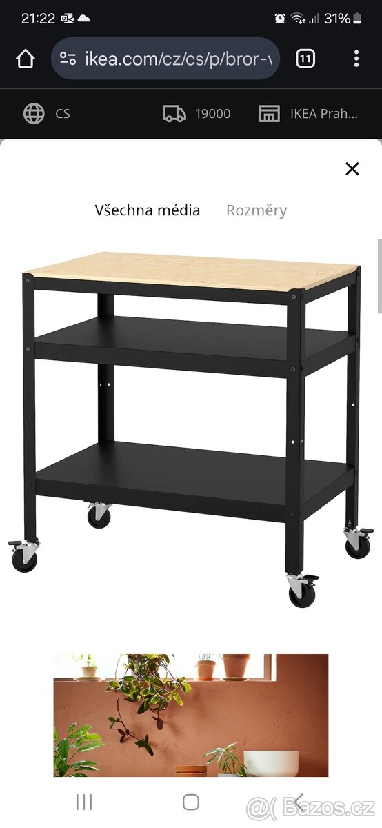 Ostruvek, ulozny dil, ponk ikea Bror