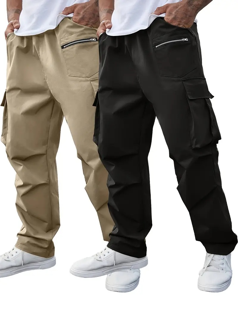 NOVÉ 2ks Pánské Plus Size kalhoty Khaki + Černá