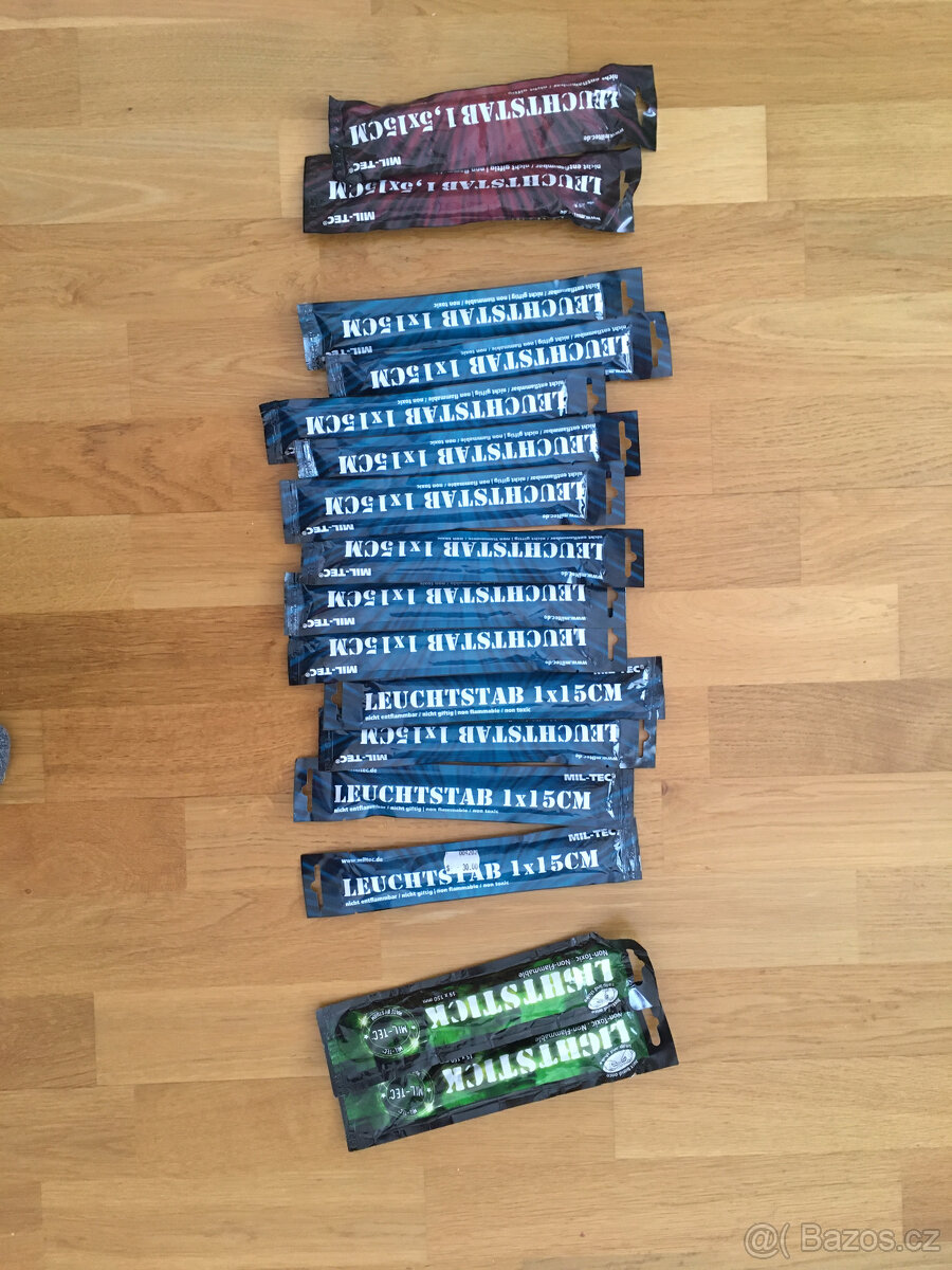 Lightstick, chemické světlo, svítící tyčinka - 15 ks