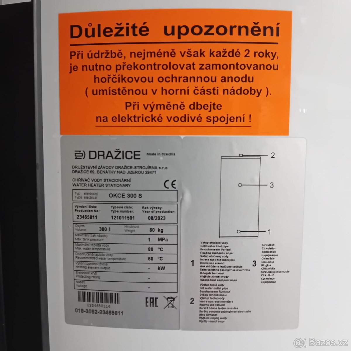 Elektrický bojler Dražice 300 litrů
