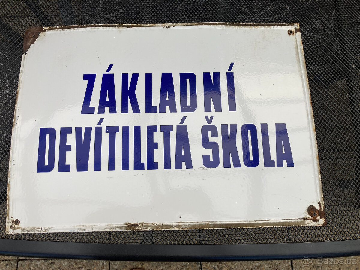 Cedule smaltovaná stará Základní dev. škola 2.000 kč