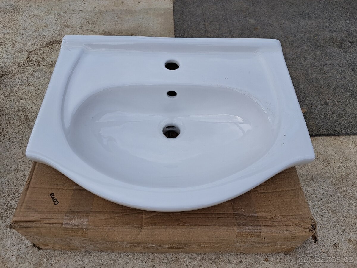 Nové keramické bílé umyvadlo Apolo 55x43 cm