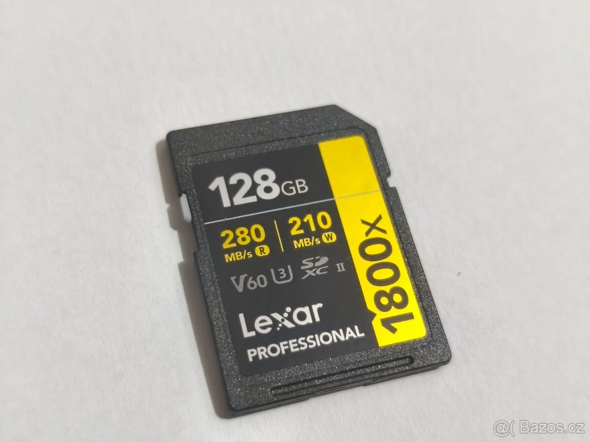 Lexar Pro 1800x SDXC U3 (V60) UHS-II R270/W180 128GB