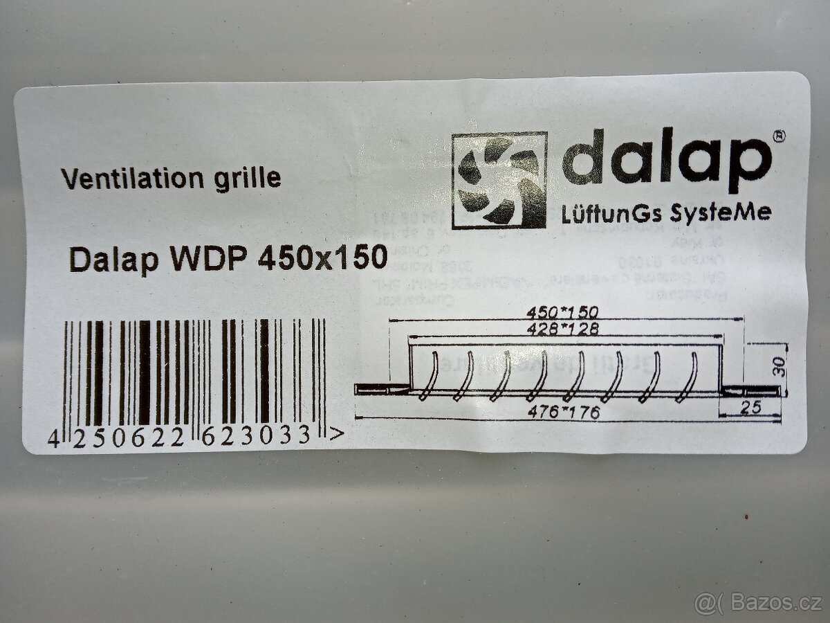 větrací mřížka 450x150