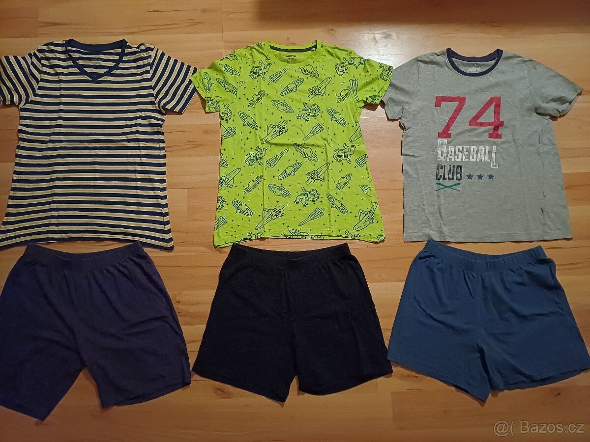 Pyžamko tričko a kraťasy, vel.158/164