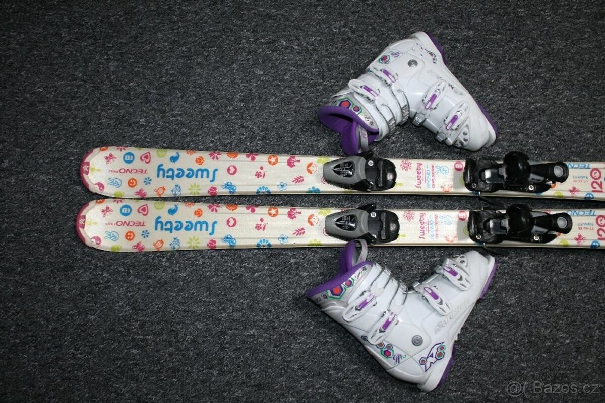 dívcí lyže tecno 120 cm , lyžáky