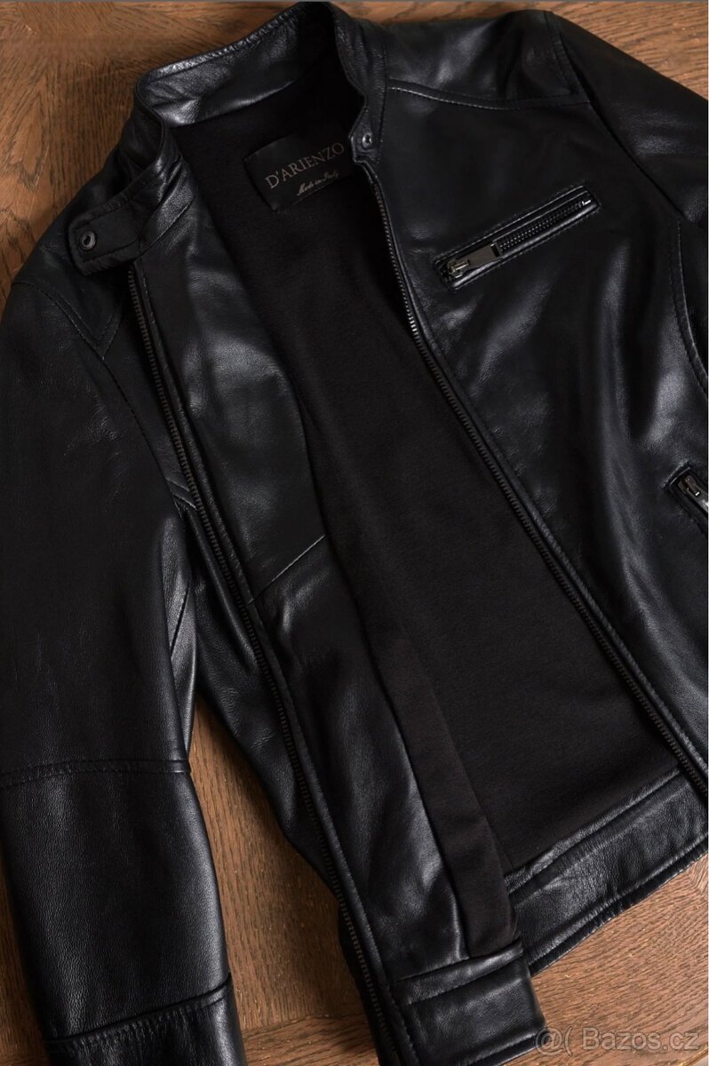 Černa kožená bunda D’arienzo