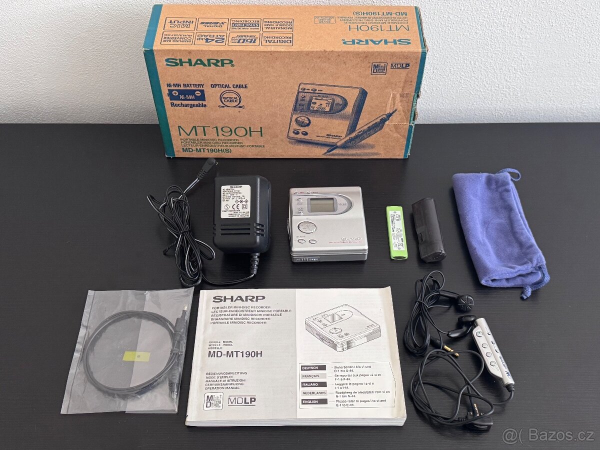 SHARP MD‑MT190H MD Walkman MiniDisc přehrávač/rekordér