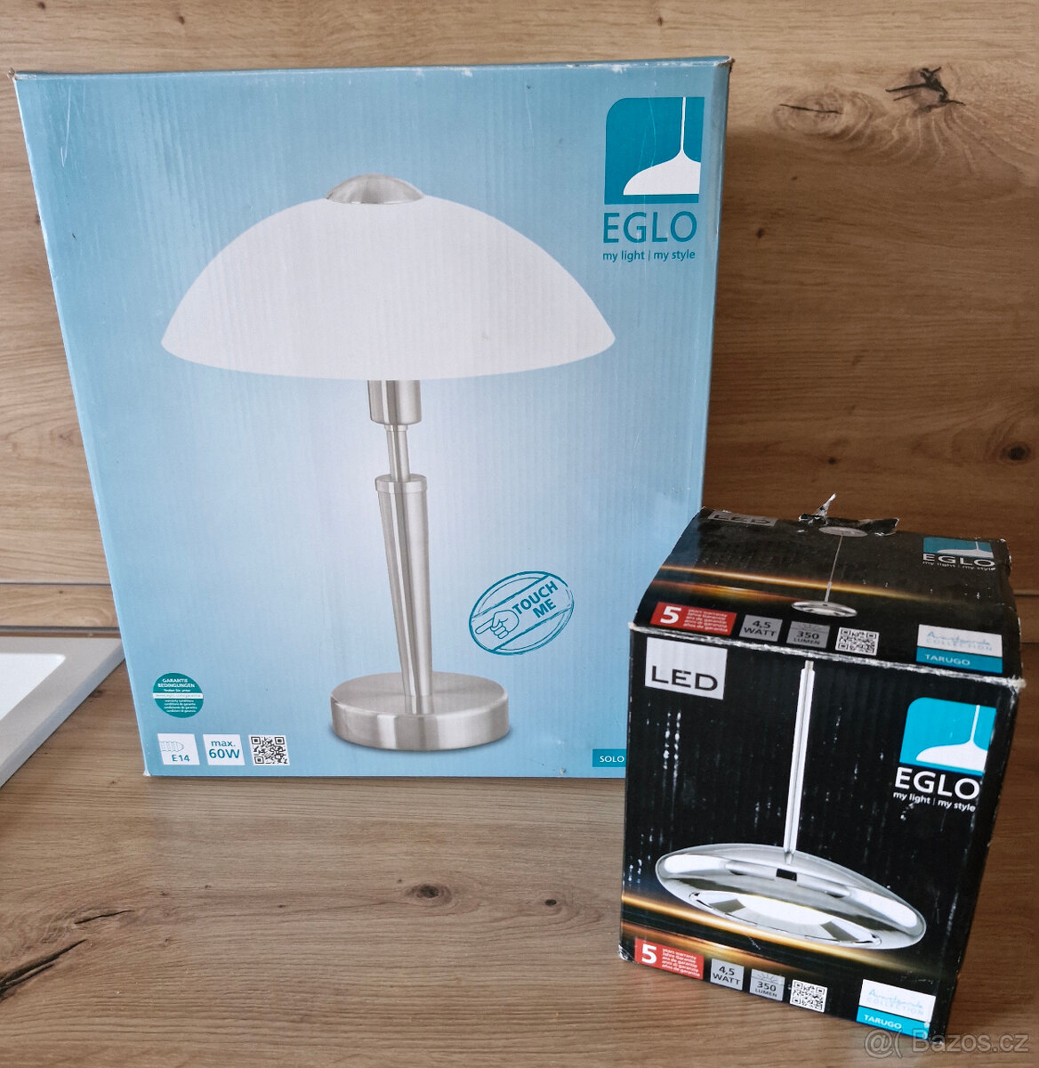 EGLO dotyková stmívatelná lampa + nové závěsné svítidlo
