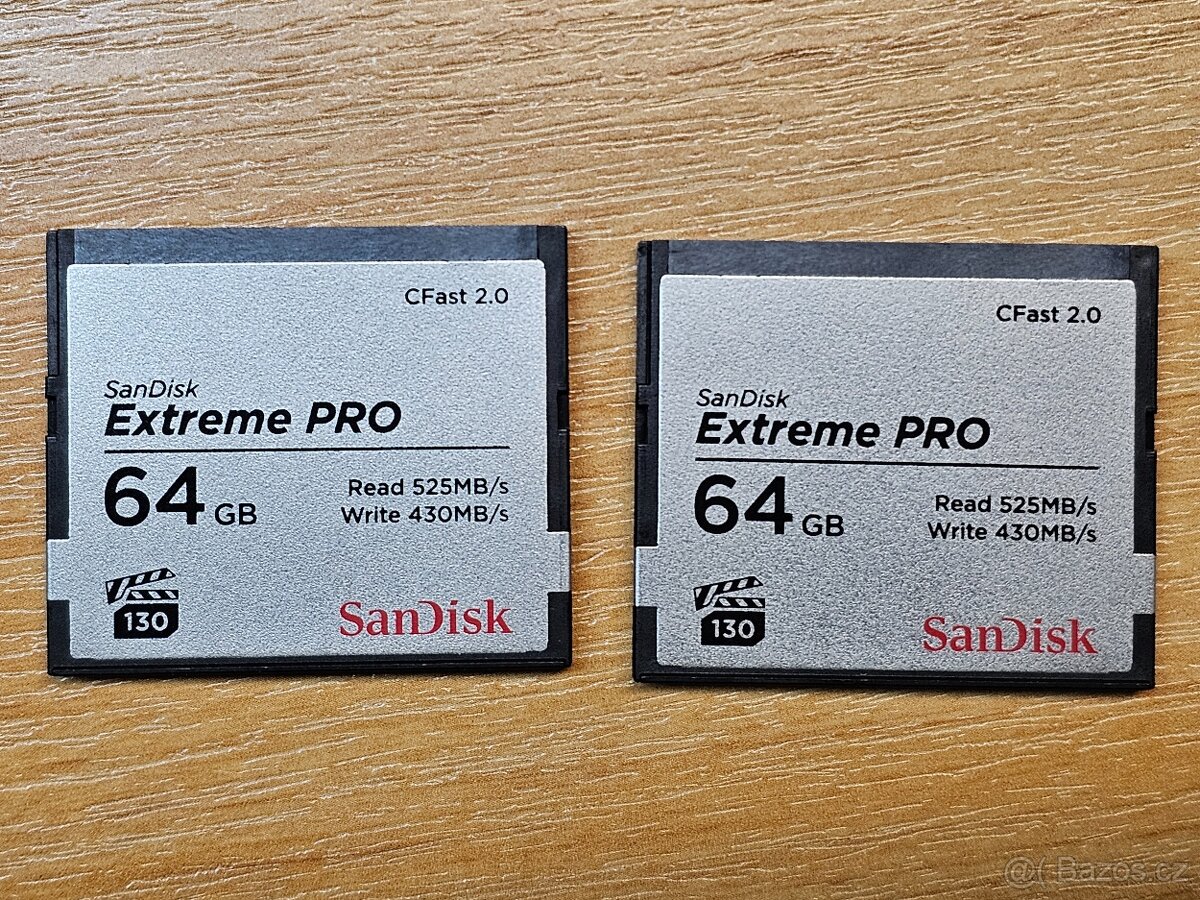 2x 64GB SanDisk Extreme PRO CFast 2.0 + čtečka