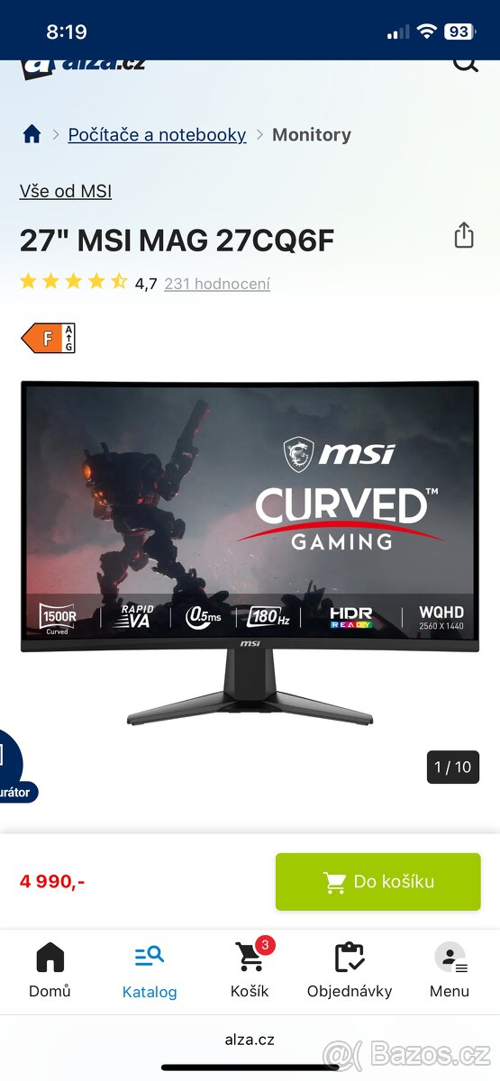Herní monitor MSI