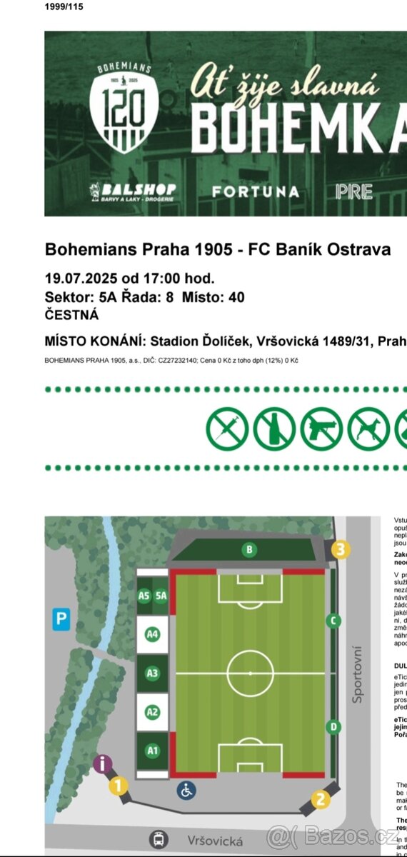 Bohemians Praha 1905 - FC Baník Ostrava