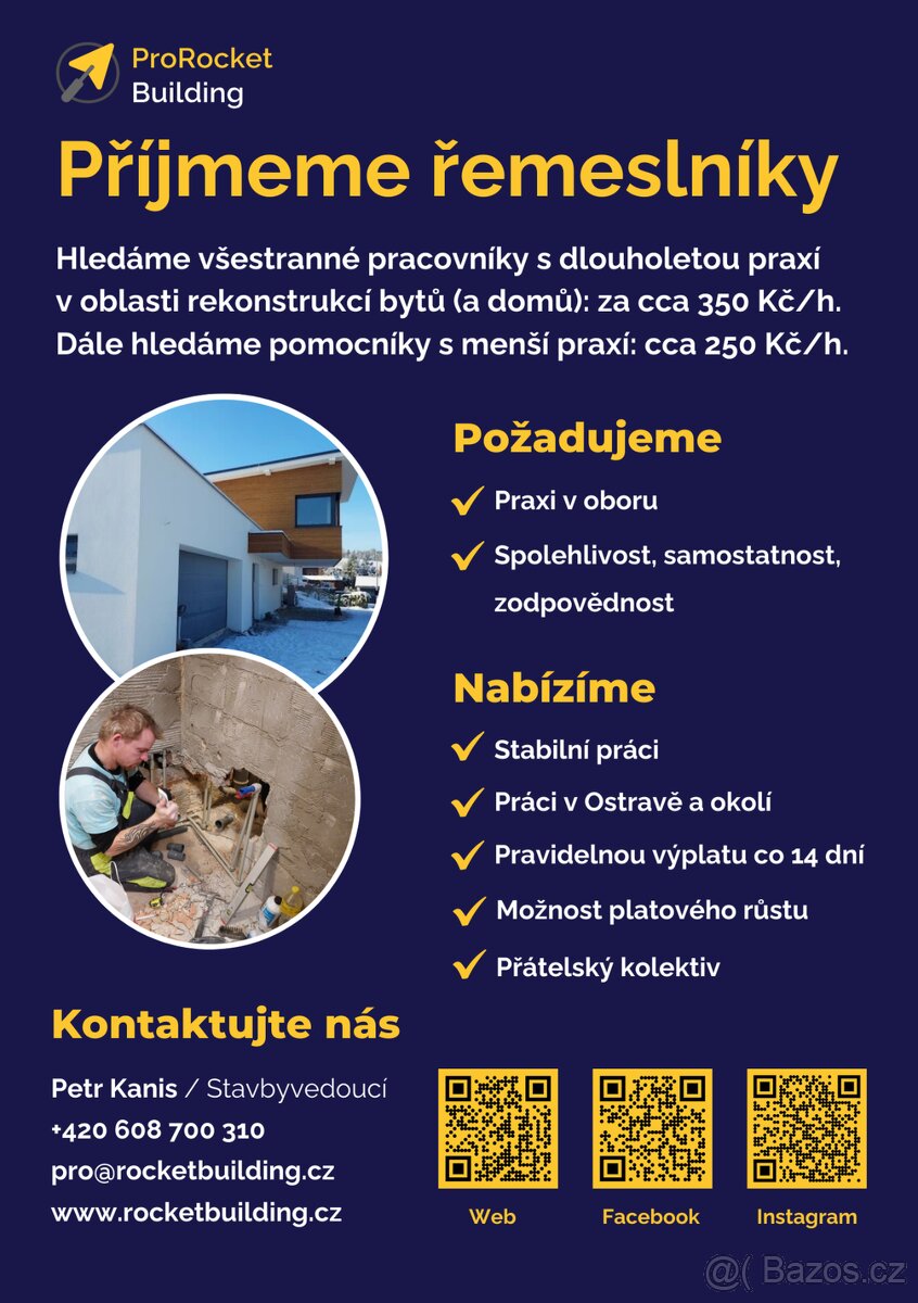 Hledáme stavební pracovníky