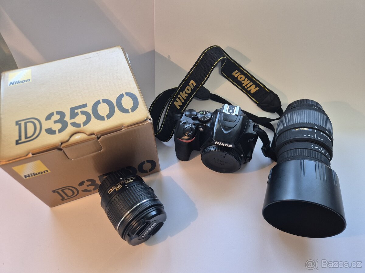 nikon d3500 + nikkor AF-P 18-55mm + sigma 70-300mm