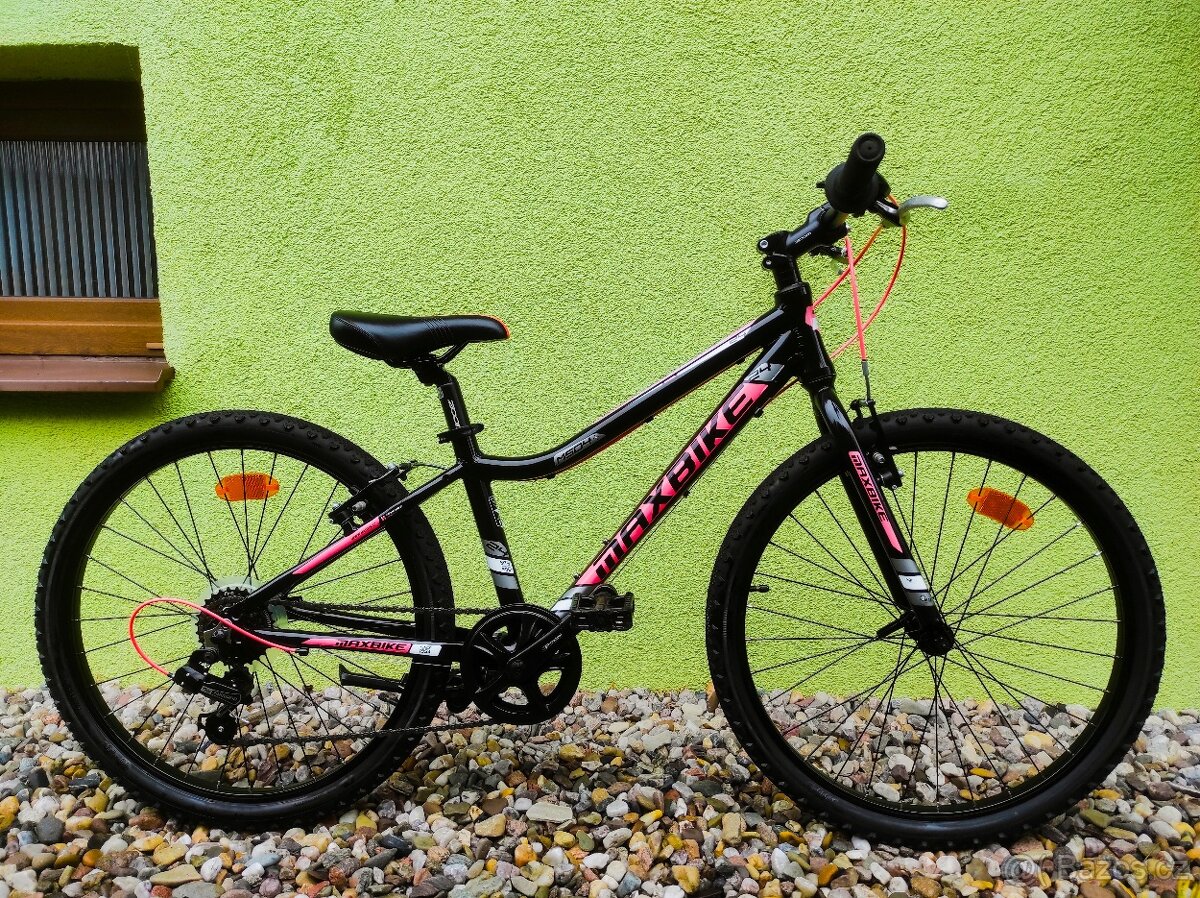 Značkové dětské kolo MAXBIKE 24" (černá/růžová)2