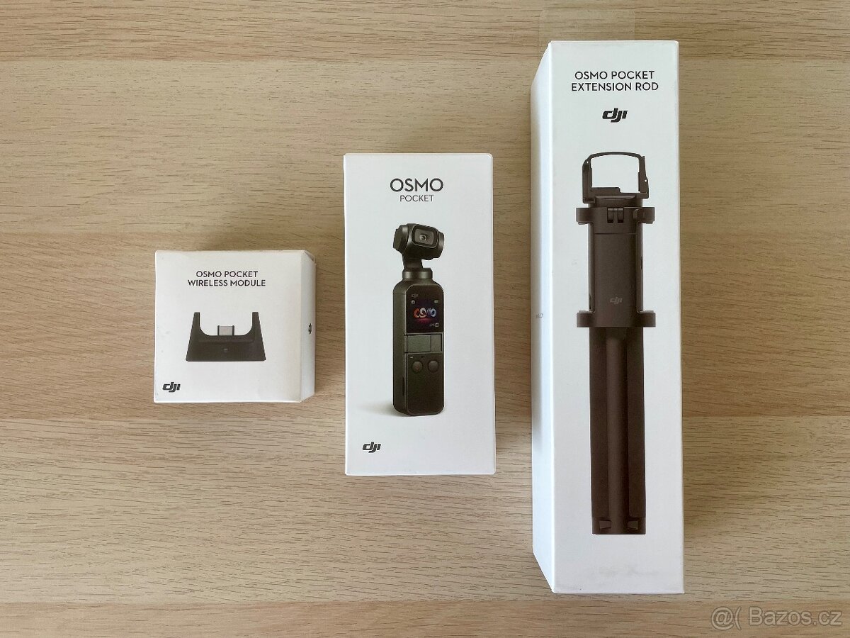 DJI Osmo Pocket + teleskop. tyč + bezdrát. modul + přísl.