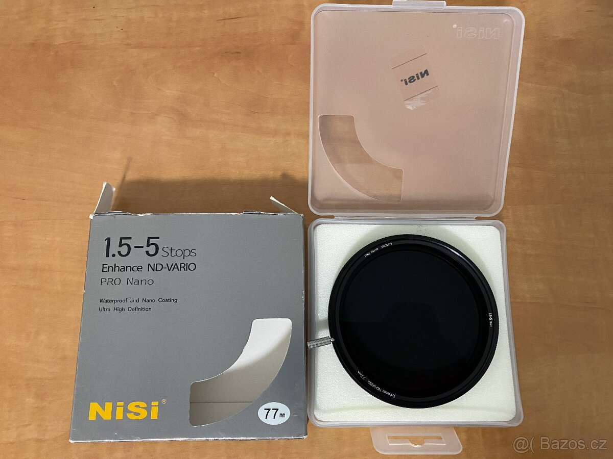 Vario ND filtr značky NiSI model 1.5 - 5 stop 77mm