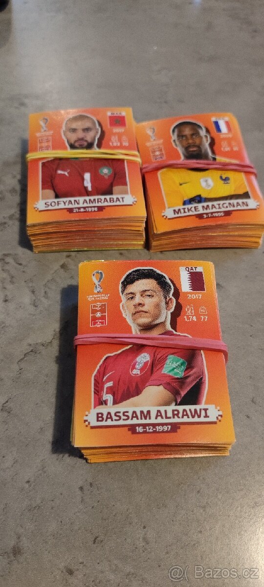 Fotbalové samolepky kartičky Qatar 2022 - oranžové