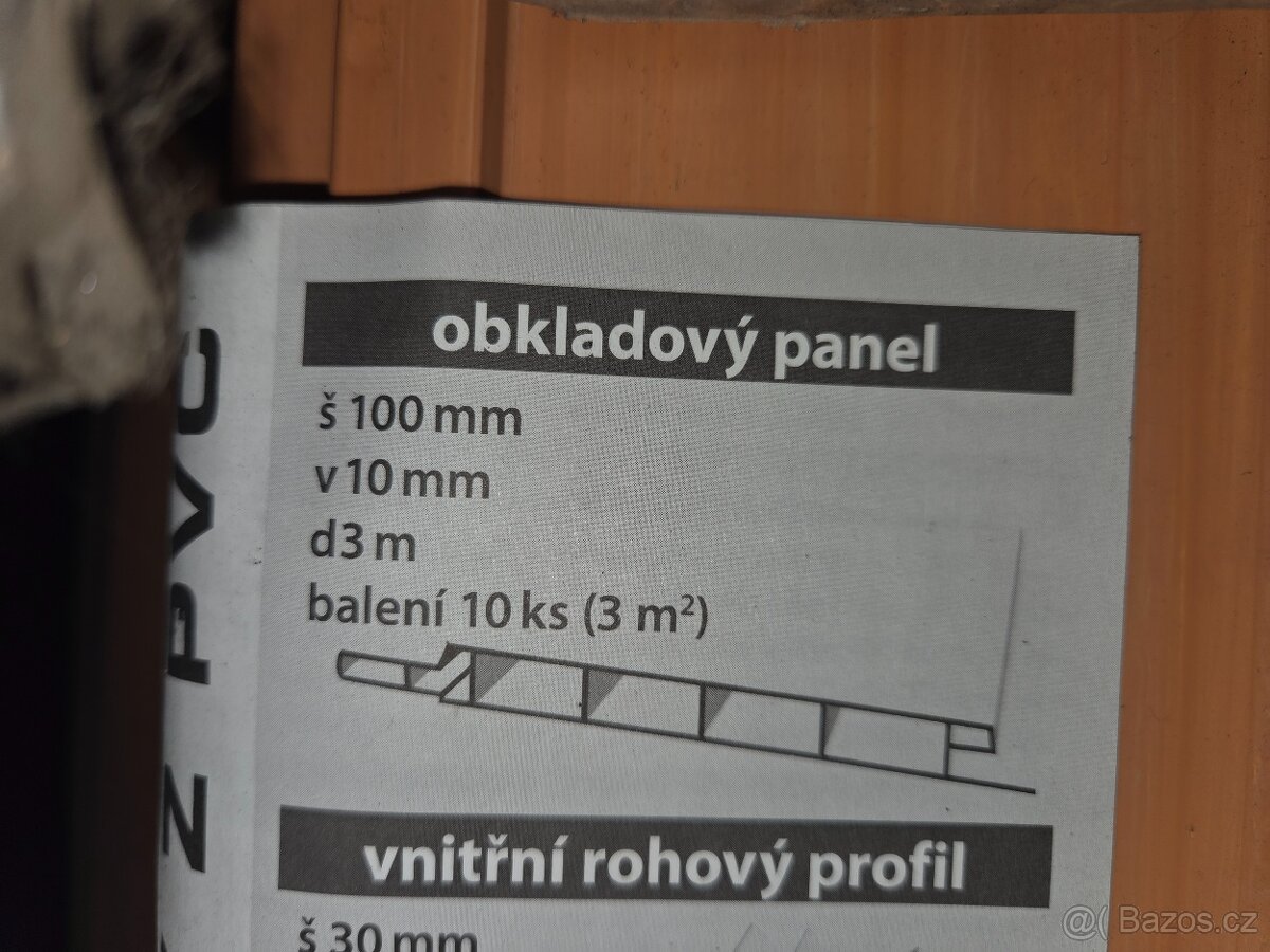 Obkladové panely PVC, plastové palubky 42m2