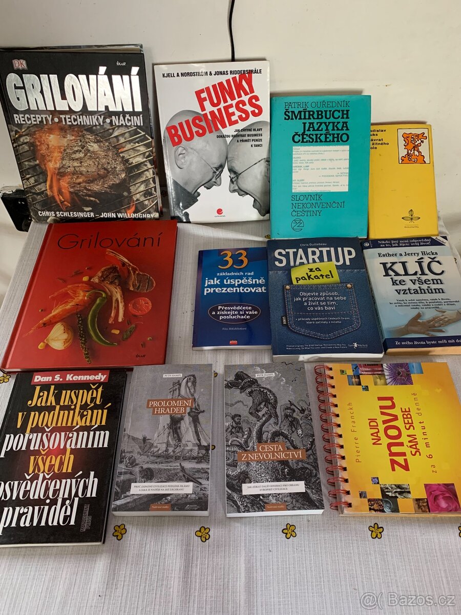 Knihy (grilování, startup, šmírbuch...)