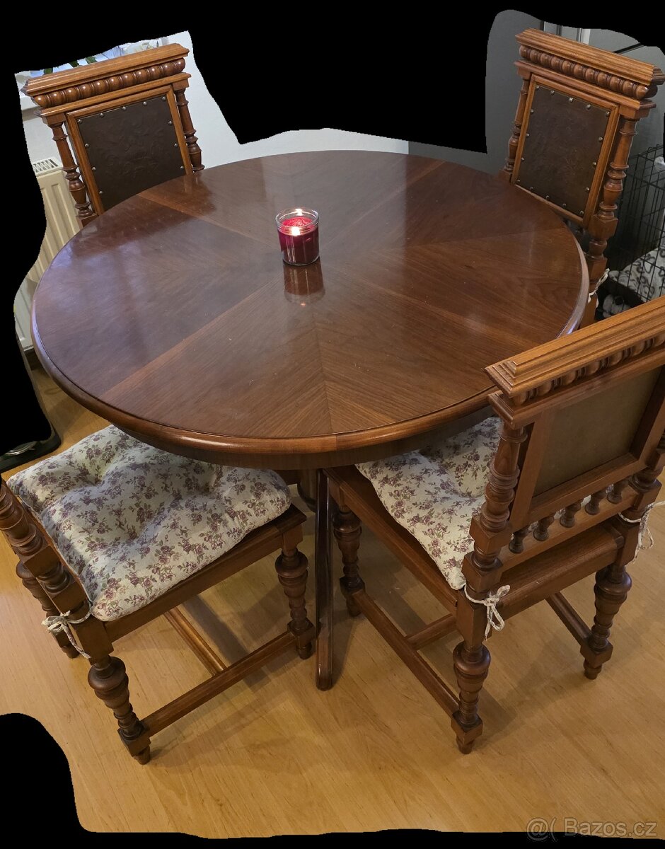 Stůl + 4x židle masív