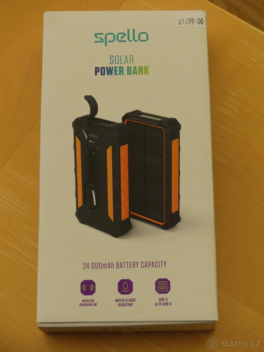 Solární Powerbanka Spello 24000mAh