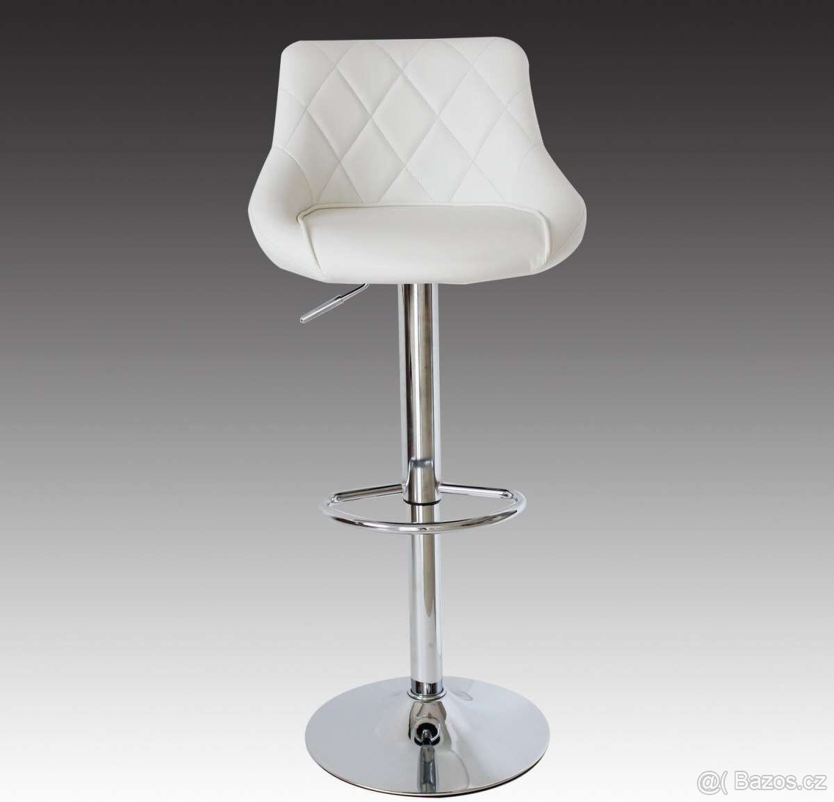 NOVÉ bílé koženkové barové židle 2ks (9181)