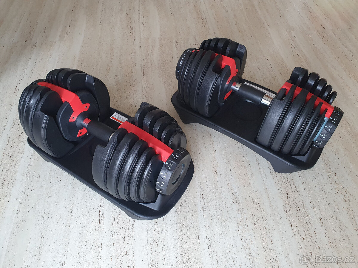 Nastavitelné činky 2x24kg - NOVÉ, záruka