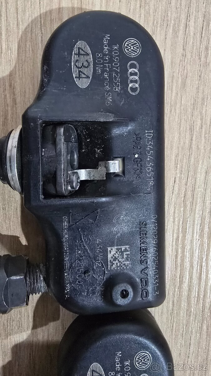 4Ks Senzory tlaku pneu TPMS Škoda, Volkswagen 1K0907255B