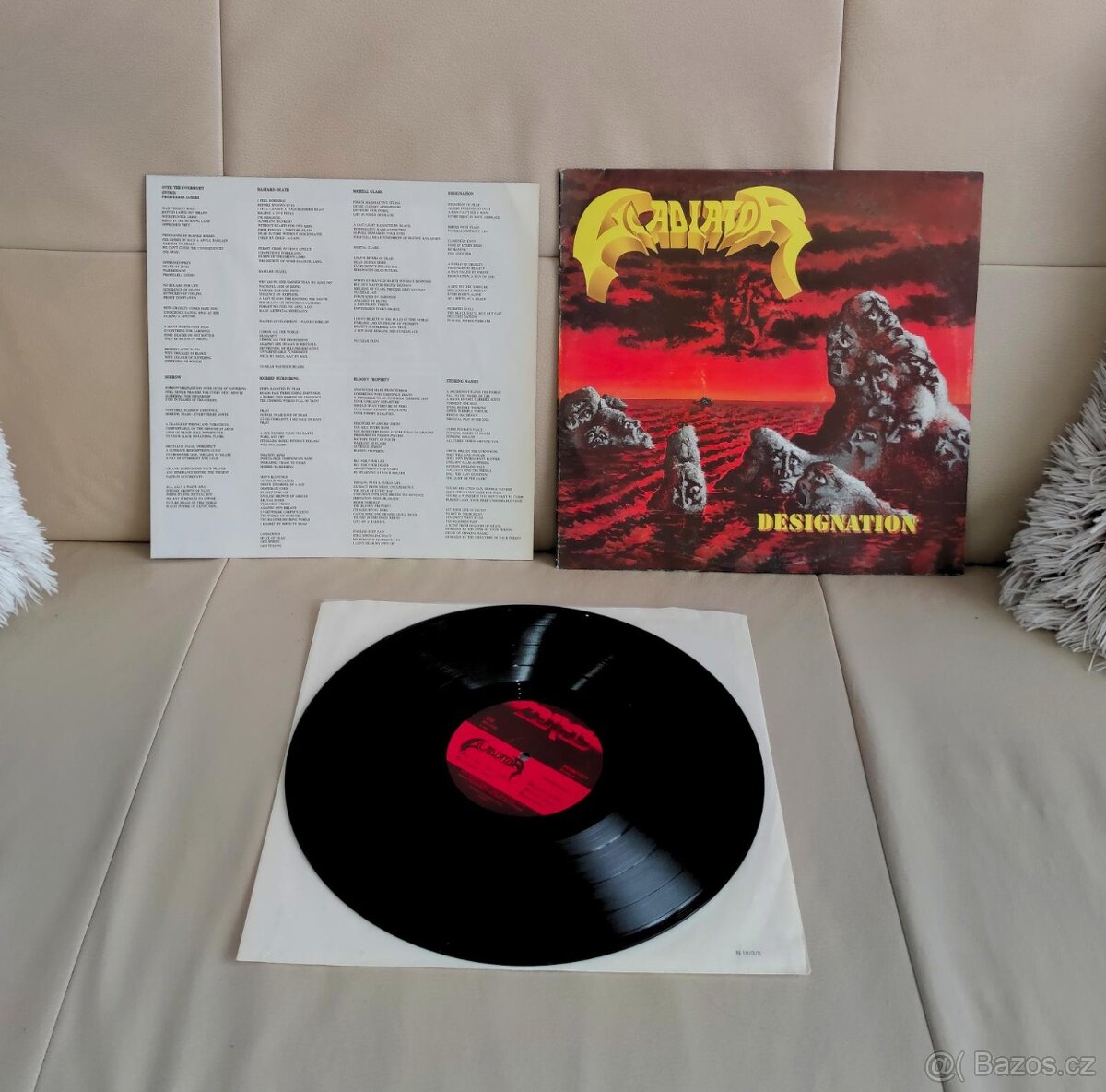 LP- GLADIATOR - Designation (album)´1992 + vsádka s texty /