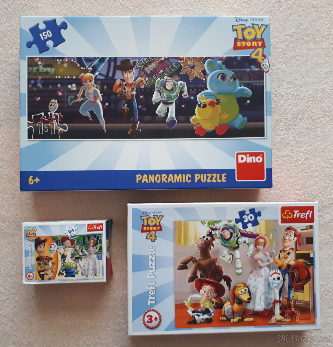 3x Puzzle - Toy Story - Příběh hraček - Woody,Buzz,Pastýřka