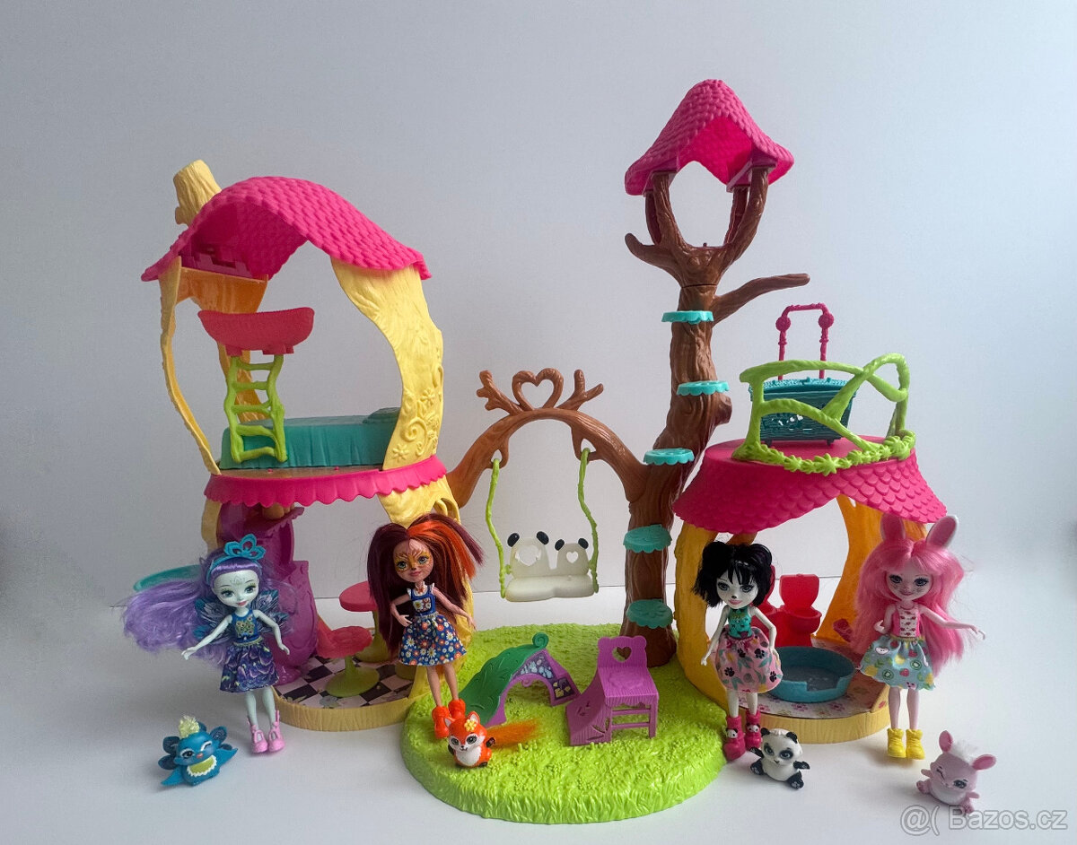 Enchantimals Panda herní set domeček + 4 panenky